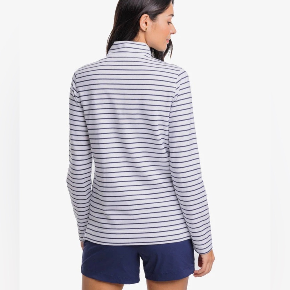 Southern Tide Women's Heather Tara Quarter Zip in Heather Navy - Size XS - Picture 6 of 15